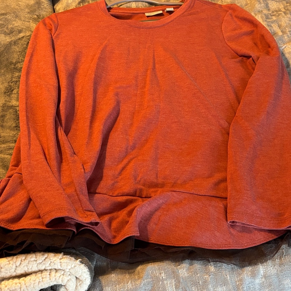 LOGO by Lori Goldstein Red Tunic Top